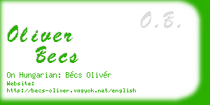oliver becs business card